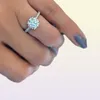 Modna srebrna biżuteria prosta design okrągły cyrkon ślub ślubny pierścionek zaręczynowy dla kobiety pierścieni 4422236