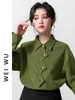 Damesblouses XEJ Groene Tuniekblouse Dames 2023 Luxe Designer Mode Elegante Herfst Lente Kleding Dames Korea