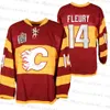 Custom Calgary Flames Heritage Classic 2011 WYMAGA RED RED JERSEY 14 Theoreren Fleury 23 Sean Monahan Noah Hanifin Mike Vernon 11 Backlund