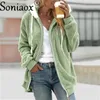 Sudaderas con capucha para mujer Sudaderas Otoño Invierno Mujer Abrigo de felpa Moda Chaquetas con cremallera con capucha Casual de gran tamaño Color sólido Piel sintética Cálida Chaqueta Parka para mujer 231218