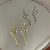 Boucles d'oreilles tendance créatives et Sexy, personnalité, ligne irrégulière, percée en métal pour femmes, bijoux d'oreille spéciaux européens Hi-hop