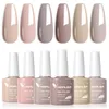 Nail Gel 6 pièces/lot Venalisa Gel vernis à ongles Kit longue durée nu couleur naturelle brun terre café caoutchouc couche de Base gelée Gel 231218