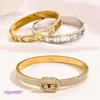 2fjn Charme Pulseiras Atacado Clássico Mulheres Bangle Luxo Designer Pulseira Cristal 18k Banhado A Ouro De Aço Inoxidável Amantes Do Casamento Presente Jóias Z