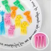 Forks Mini Obstgabel Grade Plastik Cartoon Kinder Zahnstochern Bento Accessoires Party Dekoration