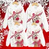 Famille correspondant tenues laid noël à capuche Animal wapiti décontracté poche blanc à manches longues Adorable sweats à capuche vêtements 231218