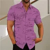 Men's Casual Shirts 2023 Hawaiian Woods Short-sleeved Shirt 3D Printed Explosion