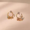 Fashion Boho Gold Plated Zirconia Star Stud örhängen Zircon Pendant Earring for Women