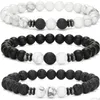 Colares Pingente Mengpa Mens Frisado Pulseiras Matte Lava Rock Pedra Vulcânica Grânulos Para Mulheres Stretch Pulseira Moda Jóias Drop Dhnpk