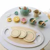 Keukens Speelvoedsel Houten Afternoon Tea Set Speelgoed Fantasiespel Voedsel Leren Rollenspel Vroeg educatief speelgoed voor peuters Meisjes Jongens Kinderen Geschenken 231218