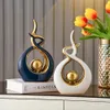 Te husdjur nordisk abstrakt keramisk skulptur modern ljus lyx vardagsrum hem dekoration kontor skrivbord tillbehör hantverk gåva 231219