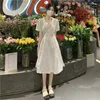 Party Dresses Long Midi Dress For Women Girl Summer Vintage Elegant Y2k Clothing 2023 Korean Fashion Kawaii Floral Pleated