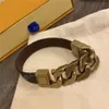 Partij gunst klassieke mode bruin zwart PU lederen brief armband met geschenkdoos ruwe uitgesneden ketting bedelarmbanden2402