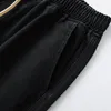 Men's Pants Spring And Autumn Loose Jeans Casual Versatile Wide Leg Fashion Solid Colour Drawstring Elastic Waist Trousers