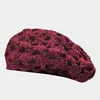 Berets Hohl Atmungsaktive Stricken Baskenmütze Kappen Für Frauen Frühling Sommer Handgemachte Haken Blume Design Künstler Hut Mode Pilz