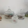 Smyckeslådor Transparent Yurt Glass Jar Storage Jar Wedding Candy Jar Wax Jar Glassware med lock Spot Smyckeslådor och förpackning 231218