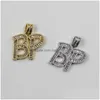 Pendant Necklaces New Style Custom Letter Name Necklace Pendant Iced Out Baguette Initials Letters Charm For Men Women218D Drop Delive Dhdyb