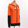 Costumes de Cosplay à oreilles d'animaux pour femmes, manteau à capuche chaud Orange vert, sweat-shirt unisexe, vêtements de fête de carnaval