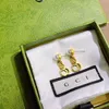 Stud Vintage Design Pearl Charm Earrings 18K Gilded Letter Dangle Earring Box Packaging Luxury Jewelry New Women's Love Gifts Boutique Earrings