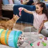 21PCS Cat Interaktywne zabawki Kitten Toys Składany Rainbow Cat Tunel Tunnel Golf z piłkami z piór i myszami dla kotka