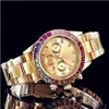 orologi quadrati da donna fiore Orologio da polso in oro pieno di diamanti strass da donna svizzero Designer orologi da polso automatici orologio da polso293g