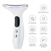 Olho Massageador EMS Microcorrente Rosto Pescoço Dispositivo de Beleza LED Pon Firming Rejuvenescimento Anti Rugas Fina Queixo Duplo Cuidados com a Pele Massageador 231218