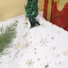 Decorações de natal 36cm saia de árvore de pelúcia lantejoulas flocos de neve saias de natal base capa tapete 2024 ano navidad festa