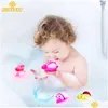 Brinquedos de banho Dinossauro Light Up Borracha Flutuante para Bebê Crianças Criança Piscina Banheira Chuveiro Crianças 221118 Drop Delivery Maternidade Otvbo