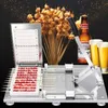 BBQ Tools Accessories Hand Pushed Skewered Meat Wear String Machine Manual Satay Skewer Machine BBQ Stainless Steel Mutton Kebab Meat Piercing Machine 231218