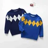 Pullover Autumn and Winter Boys سترة دافئة سترة مزخرفة شعرية طويلة -Sleeved Sweater College College Wind Baby Boy Knit Sweaterl2312155