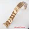 Watch Bands 20mm Width 904L Oyster Stainless Steel Bracelet Black PVD Gold Plated Deployment Buckle Wristwatch Parts3250