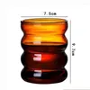 Canecas 250ml copos de vidro coloridos simples onda xícara de café caneca para coquetel suco de uísque