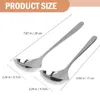 Dinnerware Sets 2 Pcs Stainless Steel Soup Spoon Cooking Spoons Ladle Plastic Cutlery Metal Short Handle