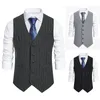 Mäns västar S-2XL MENS SUITS Spring Autumn Single Breasted V-ringen Rand Slim Retro Wedding Male Blazer Waistcoats Clothes H53