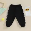 Pantalon enfant en bas âge bébé garçon pantalons de survêtement damier Patchwork pantalon de jogging élastique décontracté pour bébé né