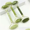 Other Household Sundries Natural Jade Double Head Face Mas Roller Tools Facial Beauty Masr Thin Slimming Body Neck Bh1721 Drop Deliver Dhesx