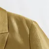 Damespakken Dames Blazer Goud Elegante Damesjassen Lange Mouw Kantoorkleding Mode Vrouw 2023 Knop Herfst Formeel Jasje