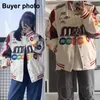 Herenjassen Zware Industrie Borduren Motorjas Heren Dames High Street M Beans Borduren Varsity Jackets Vintage Patch College Coat 231218