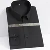 Men's Casual Shirts Fashion Elastic Bamboo Fiber Long Sleeve Dress Pocketless Standard-fit Business Work Office Easy-Care Tops Shirt