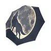 Umbrellas Wolf Moon Foldable Rain Umbrella Summer For Kid Windproof Pocket Portable Travel Valentine's Lovers Gift