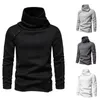 Herenhoodies Heren Wintertrui Hoogpolige kraag Gebreid sweatshirt Warme dikke trui voor herfst Lange mouw Middenlengte