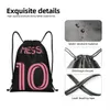 Stuff Sacks Custom Pink Messis 10 Soccer Drawstring Bag Men Women Lightweight Football Sports Gym Storage Backpack 231219