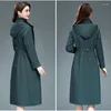 Women's Trench Coats 2023 Women Autumn And Winter Mom Elegant Top Western Style Age-Reducing Fashion Casual Slimming Mid-Length Coat