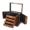 Jewelry Boxes Wood Jewelry Box Big Size Ring Necklace Earrings Jewelry Box Organizer Drawer Bracelet Display Stand Women Accessories Storage 231218