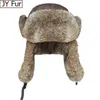 Traper Hats Rosja zima prawdziwa futrzana kapelusz mężczyzna na świeżym powietrzu Super ciepły królik futra bombowca naturalne miękkie czapki 231219