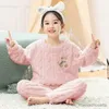 Pigiama di flanella inverno caldo neonato ragazze pigiama set addensare bambino pigiameria pigiama per bambini nuovo pigiama da notte casual per bambini