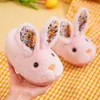 Slipper Fuzzy Babi Rabbit Cotton Shoes Animal Bunny Slippers Girls Boys Winter Warm Home Shoes Slip On Indoor Plush Booties 231219