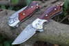 High Quality Flipper Folding Knife VG10 Damascus Steel Blade CNC Finish Rosewood with Steel Sheet Handle Ball Bearing Fast Open EDC Pocket Knives