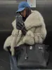 Fourrure femme Fausse fourrure hiver chaud manteau de fourrure femmes élégant col rabattu à manches longues manteaux courts femme 2023 mode Streetwear blanc crème vêtements d'extérieur J231219