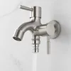 Bathroom Sink Faucets Convenient Double Outlet Faucet For Washing Machine Mop Pool And More Zinc Alloy Material Brushed Surface Treatment