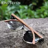 النظارات الشمسية Kingseven Handmade عالية الجودة السوداء الجوز الخشب الرجال نساء استقطاب مرآة الشمس نظارات الذكور UV400 ظلال 230211287S